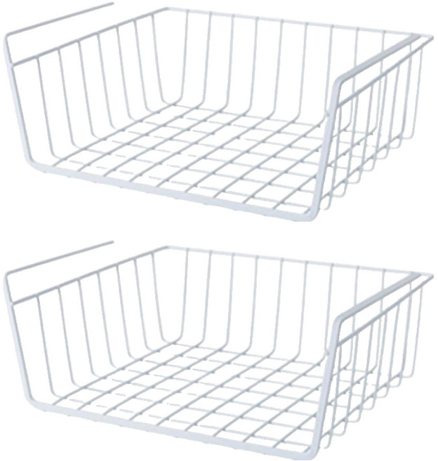 앞날창창 주방 걸이형 선반 싱크대 하부장 수납 정리대 정리함 대형, 화이트, 2개