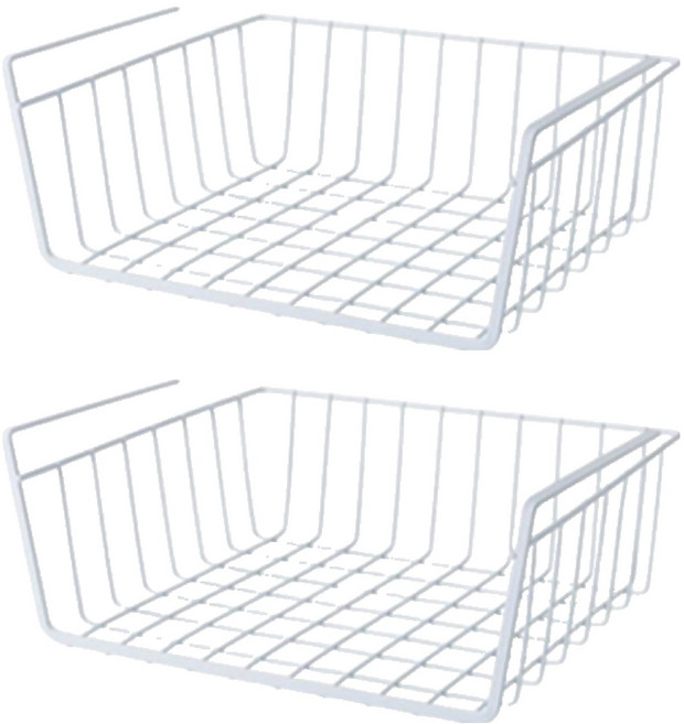 앞날창창 주방 걸이형 선반 싱크대 하부장 수납 정리대 정리함 소형, 화이트, 2개