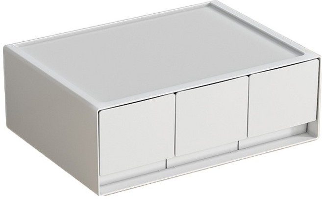 씨엠케이 심플 깔끔 데스크 수납장 1단, 화이트, 3개