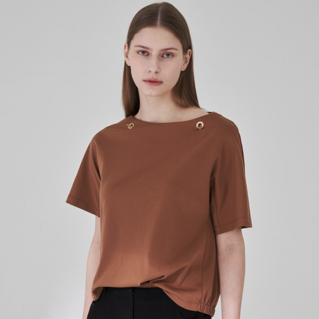 올리비아로렌 여성용 숄더체인 실켓 탑 티셔츠 VOCAS5M4141