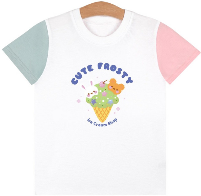 뉴욕꼬맹이 아동용 통기성 언발란스 반팔 티셔츠 359