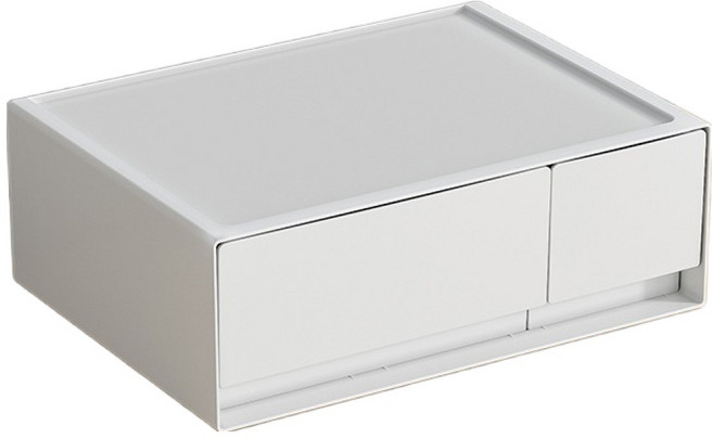 씨엠케이 심플 깔끔 데스크 수납장 1단, 화이트, 2개