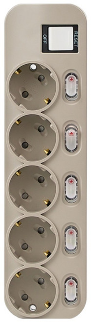 터논 과부하차단 고용량 밀크탭 5구, 1.5m, 모카라떼, 1개