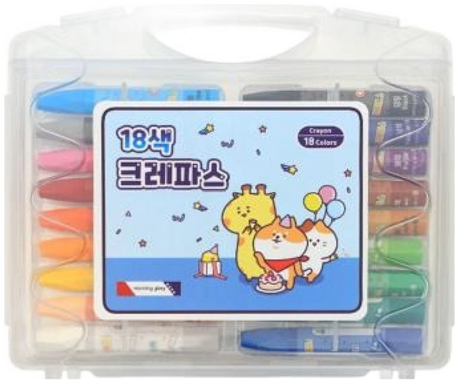 모닝글로리 크레파스 블루, 18색, 1개