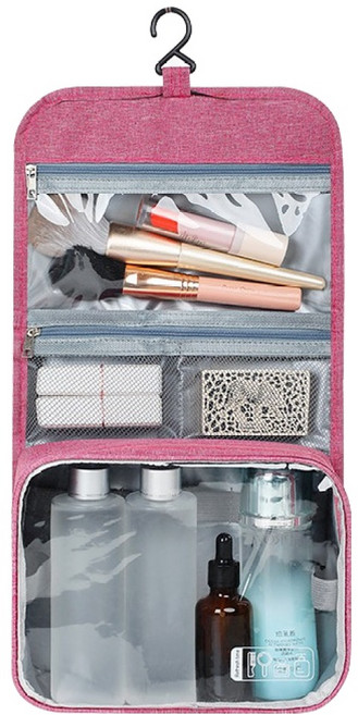 따봉오빠 캠핑 여행 걸이형 포켓 수납 가방, 다크핑크, 1개, 3단