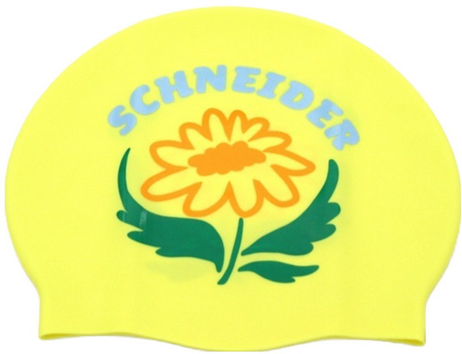 SCHNEIDER 일러스트 실리콘 수영모자 SNS-XC04Y, 옐로우_SNS-XC04Y, 1개