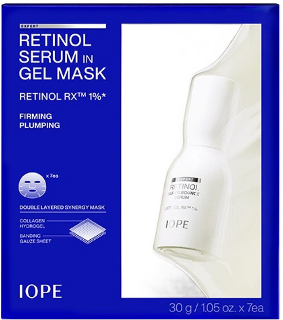 IOPE 艾諾碧 視黃醇精華凝膠面膜, 1盒, 7片