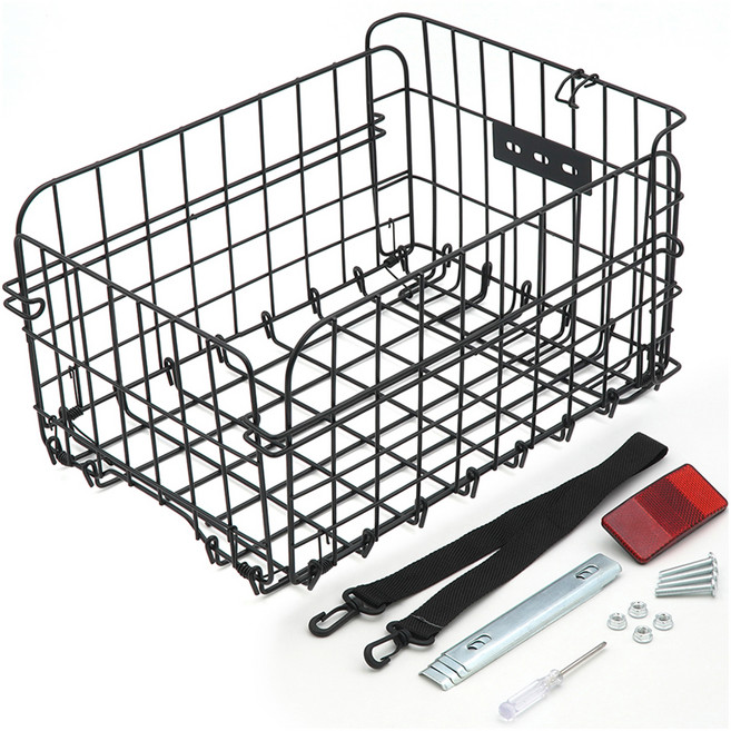 에이스피드 자전거 접이형 뒷바구니 C126, 블랙, 1개