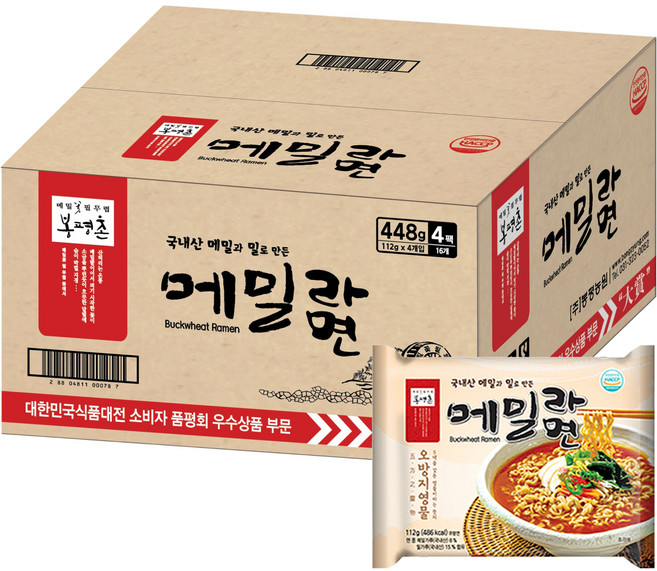 봉평촌 메밀라면 112g, 16개