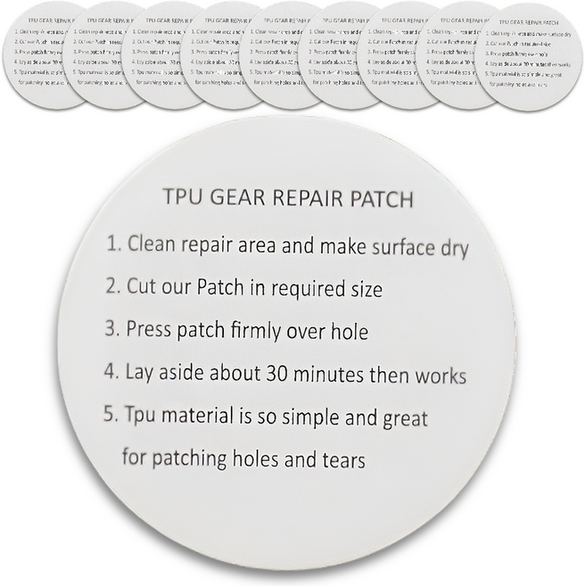 모나홈 간편부착 강력 방수 TPU 텐트 튜브 구멍 수선 심실링테이프 투명원형, 10개