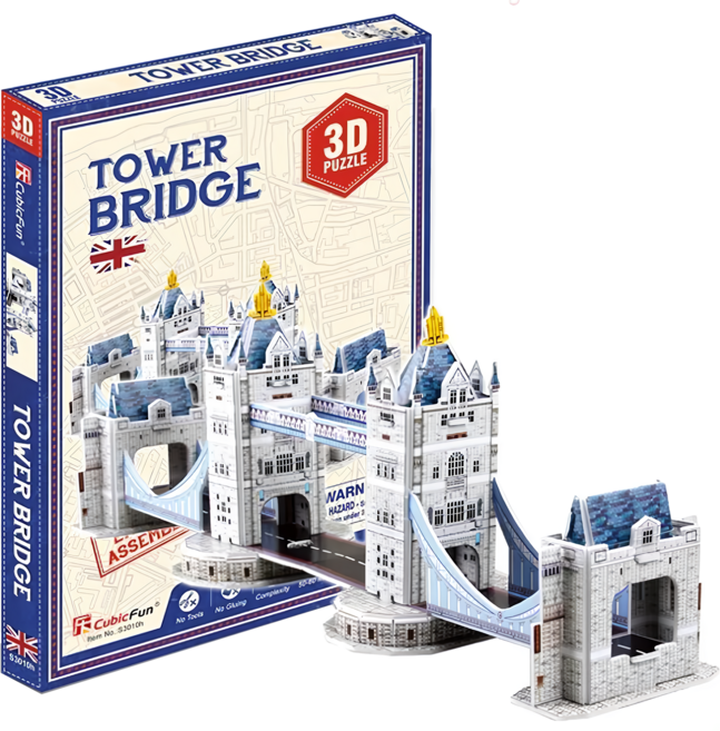 CubicFun 樂彩森林 3D立體拼圖 99, 英國倫敦塔橋 多色, 32片, 1盒