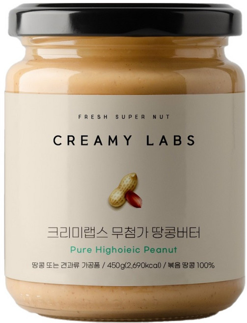 크리미랩스 무첨가 땅콩버터, 450g, 1개