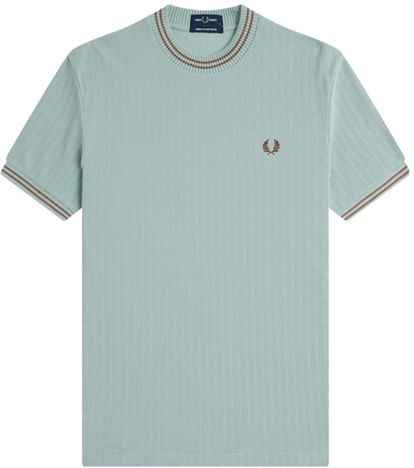 FRED PERRY Ribbed 運動衫短袖T恤 M8679, 銀藍色