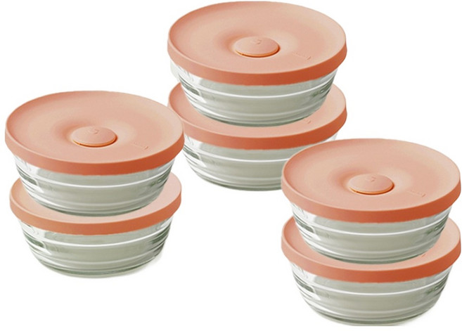 글라스락 밥용기 310ml, 무드브릭, 6개