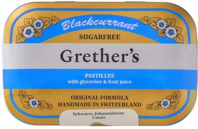 그레터스 파스티유 목캔디 블랙커런트 캔디 슈가프리, 110g, 1개 - 쿠팡