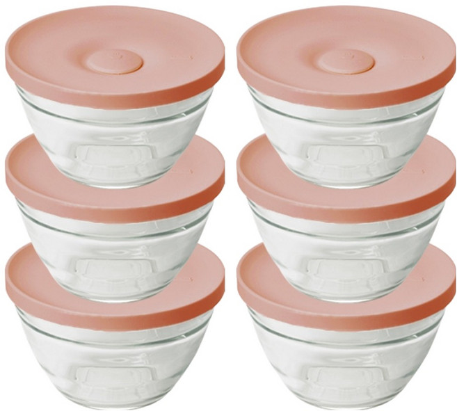 글라스락 밥용기 430ml, 무드브릭, 6개