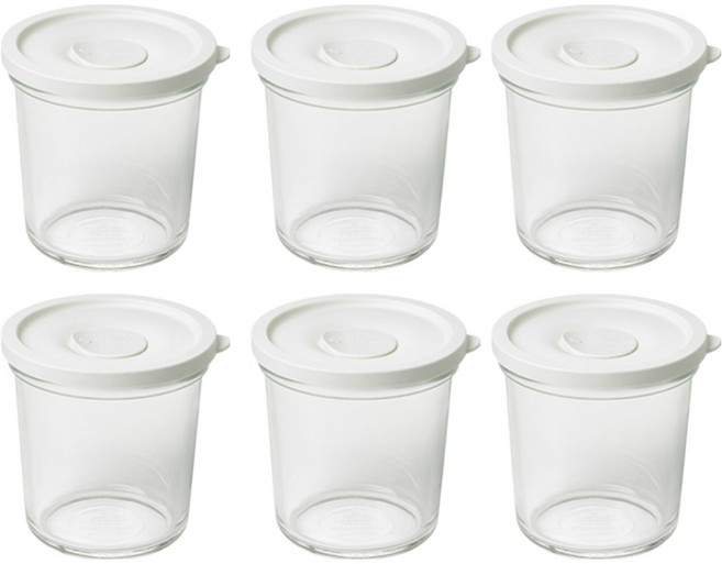 글라스락 렌지쿡 큰용량 햇밥용기 원형 690ml, 코코넛 밀크, 6개