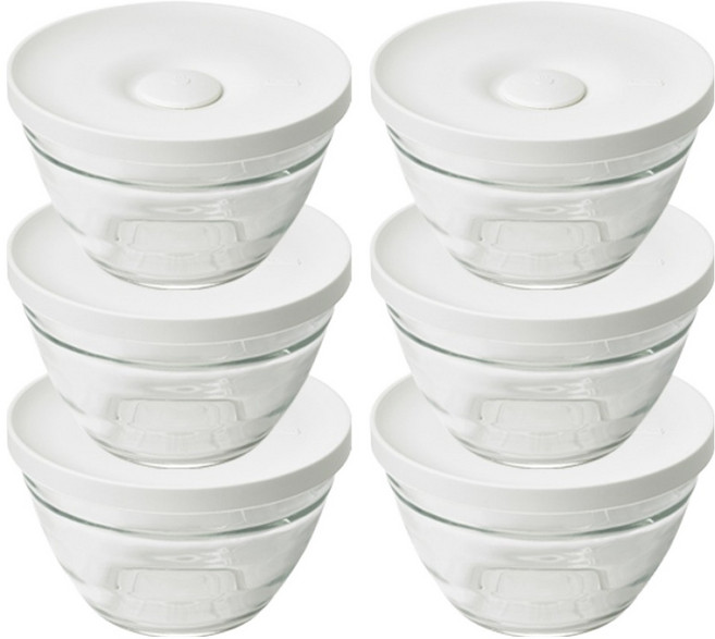 글라스락 렌지쿡 큰밥용기 430ml, 코코넛밀크, 6개