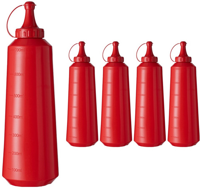 일상속반짝 빨간 끈캡 케찹 초장통, 700ml, 5개