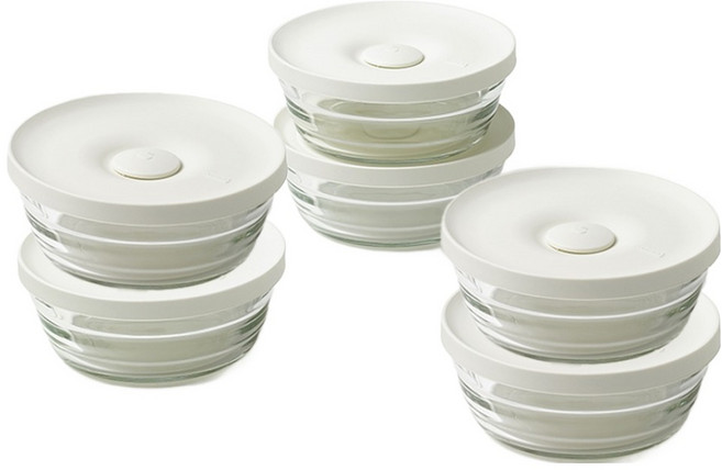 글라스락 밥용기 310ml, 코코넛밀크, 6개