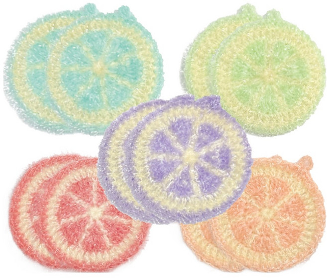 영스타 나무이야기 아크릴 수세미 레몬 5종 x 2p 세트, 1세트