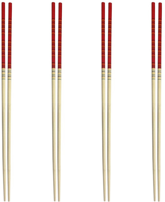 대나무 업소용 튀김 젓가락 4벌 세트, 혼합색상, 1세트