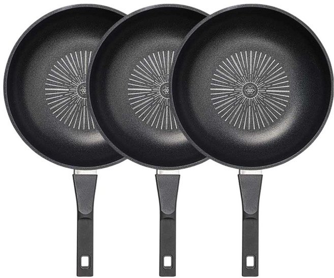 인터쿡 인덕션 클래식 후라이팬 세트 3개, 블랙, 궁중팬 28cm(3P), 1세트