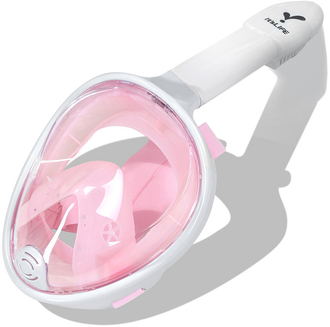 이츠라이프 3세대 키즈 풀페이스 스노클링 마스크, 피치핑크