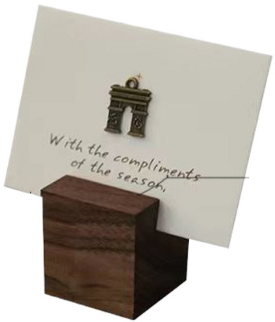 난리시스터즈 고급 우드 거치대 명함꽂이 3cm 정사각형 1mm 슬롯, 1개, 1단