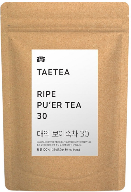 대익차 보이숙차 30, 1.2g, 1개, 30개입