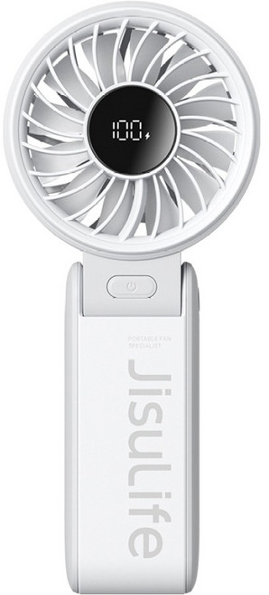 지수라이프 접이식 BLDC LED 미니 휴대용 무선 선풍기, Handheld Fan Life7, 라이트그레이