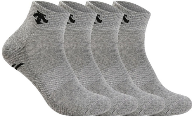 데상트 남성용 스포츠 파일 단목뒷선 발목양말 4켤레 세트, 그레이, 1세트