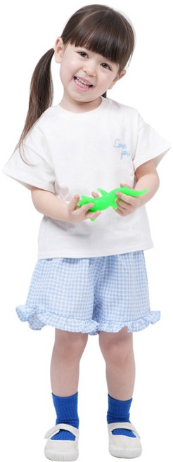 KIDSCOMO Samsony女童款愛心蹦蹦跳跳短袖上下套裝