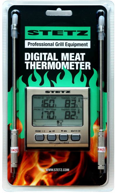 스테츠 듀얼 바베큐 심부 온도계 실버, 1개