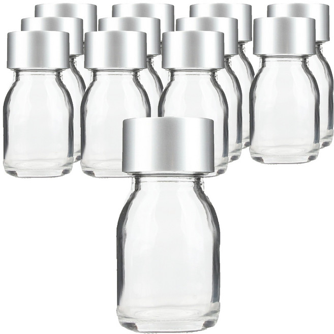 공병상회 OS 더치 30 투명 유리병 + 실버캡 세트, 30ml, 12개
