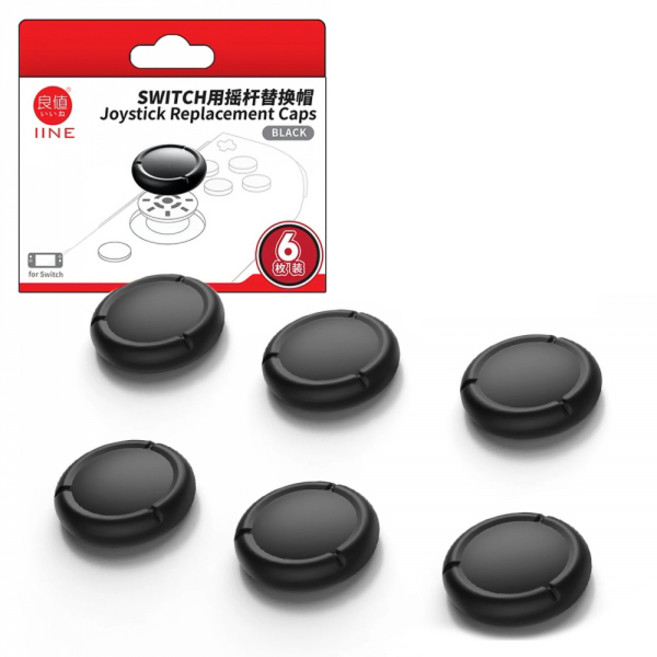 이이네 닌텐도 스위치 조이콘 아날로그 스틱커버 6p, 1개, 블랙, L1033