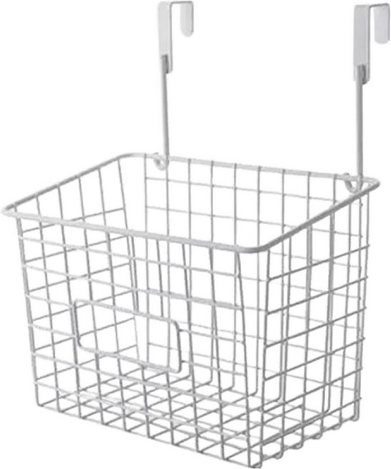 앞날창창 무타공 걸이형 주방 싱크대 철제 수납 바스켓, 화이트, 1개
