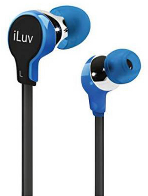 아이러브 파티온 플랫 3.5mm AUX 유선 이어폰 IEP314 블루