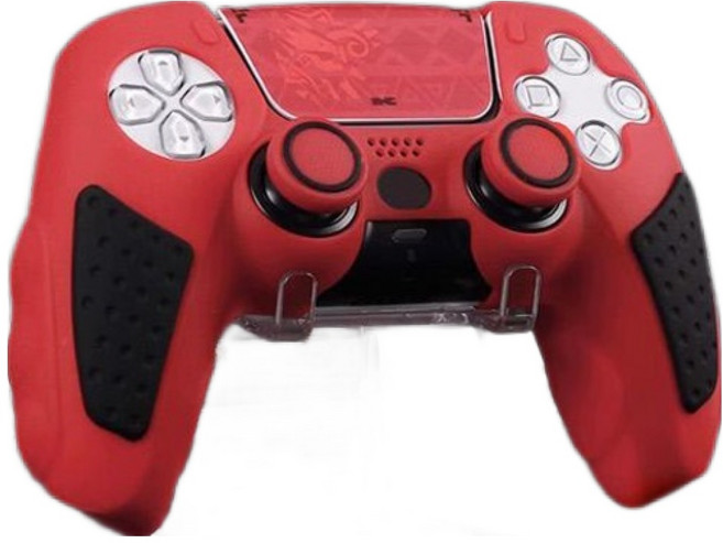 이이네 PS5 듀얼센스 패드 실리콘 커버 프리미엄 3세대 보호 케이스 몬스터헌터와일즈, 레드, 1개, L1117