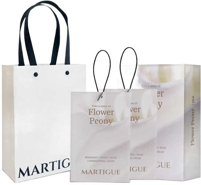 마르티그 퍼퓸 디퓨저 샤쉐 차량용 방향제 선물 세트, 1세트, 플라워 피오니