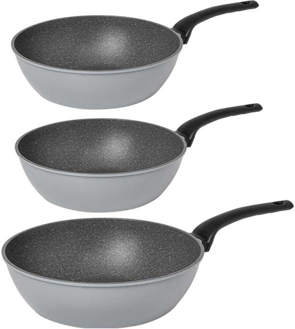퀸센스 데일리 후라이팬 3개, 그레이, 1세트, 28cm궁중팬+24cm궁중팬+24cm궁중팬