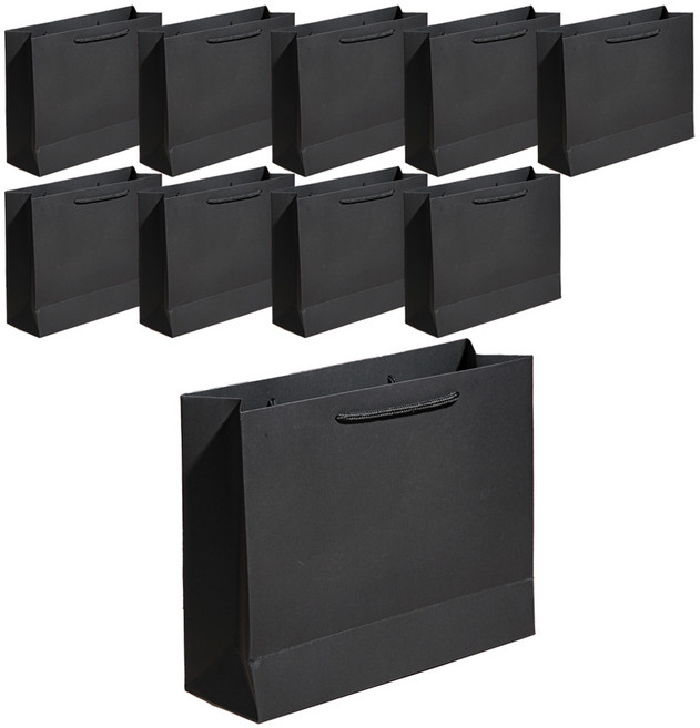 무지 쇼핑백, 블랙, 10개