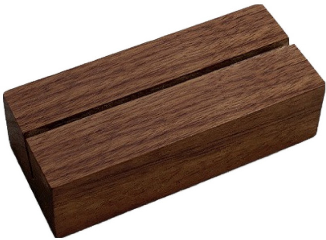 난리시스터즈 고급 우드 거치대 명함꽂이 직사각형 슬롯 6cm x 1mm, 1개, 1단