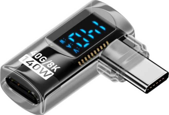 호후 8K 고속충전 140W C타입-C타입 미니젠더, 투명블랙, 1개, 24mm