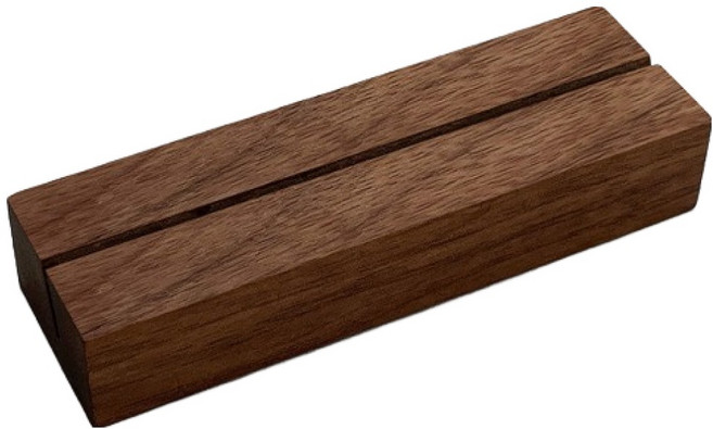 난리시스터즈 고급 우드 거치대 명함꽂이 직사각형 슬롯 8cm x 5mm, 1개, 1단