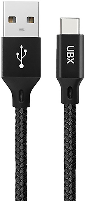 언박싱 C타입 칸쿤 패브릭 아이폰 갤럭시 고속 충전 데이터전송 케이블, 블랙, 1개, 1.2m