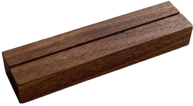 난리시스터즈 고급 우드 거치대 명함꽂이 직사각형 슬롯 10cm x 2mm, 1개, 1단