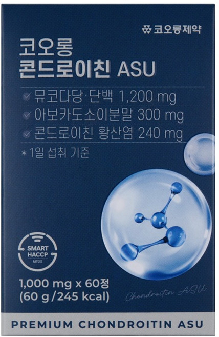KOLON PHARMA 軟骨素 ASU 60錠, 60g, 1個