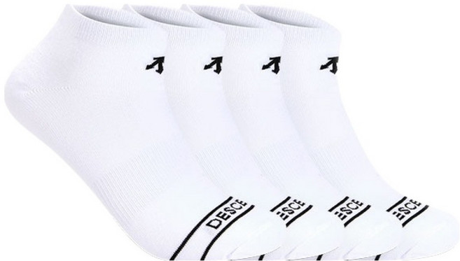 DESCENTE 迪桑特 男士正面Logo運動短襪4雙組, 1套, 白黑色