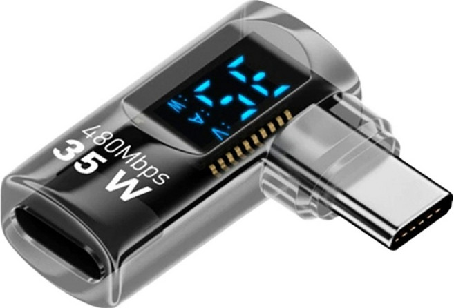 호후 C타입젠더 라이트닝8핀TOC 35W PD 고속충전 미니젠더, 투명블랙, 1개, 24mm